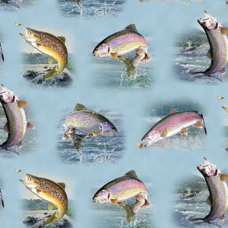 All Over Trout | Tight Lines All Over Trout | Tight Lines, Precut Size: Yard