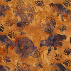 Batik Bears, Color: Amber, Precut Size: Yard