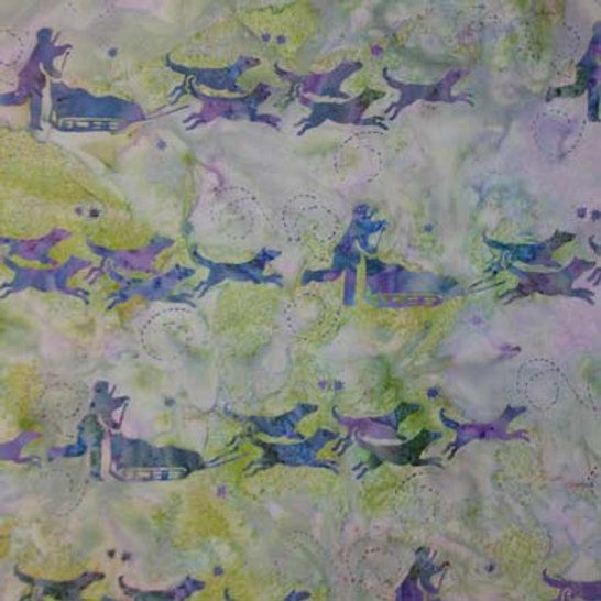 Batik Dog Teams Batik Dog Teams, Color: Abalone, Precut Size: Yard