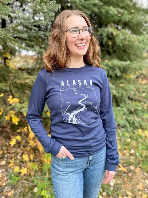 Alaskan Braided River Long Sleeve Unisex Tee