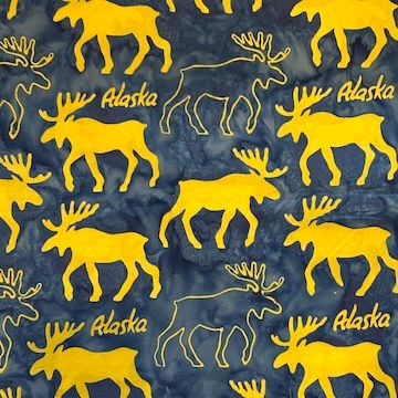 Batik Moose Batik Moose, Color: Blueberry, Yardage: Yard