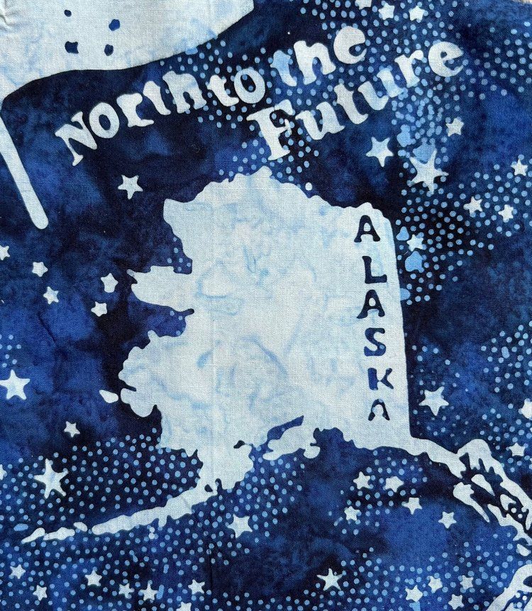 Batik Alaska: North to the Future, Color: Blue, Yardage: Yard