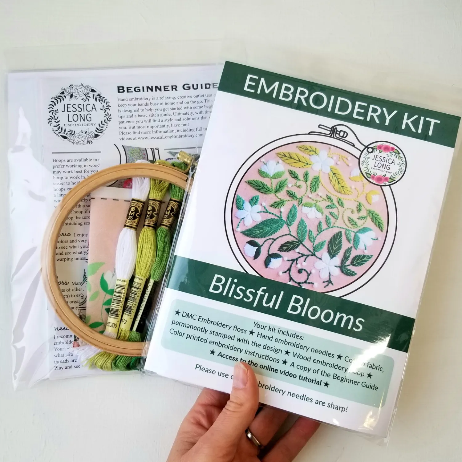 Beginner Hand Embroidery Kit Beginner Hand Embroidery Kit, Design: Blissful Blooms