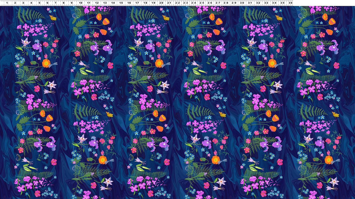 Alaska Wildflowers Pictorial Stripe | Teresa Ascone, Precut Size: Yard
