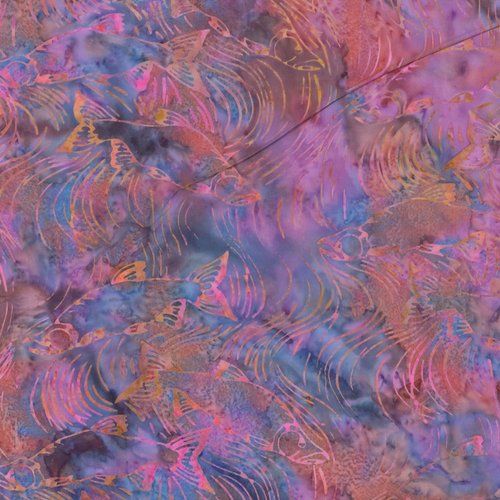 Batik Salmon Run Batik Salmon Run, Color: Dewdrop, Precut Size: Yard