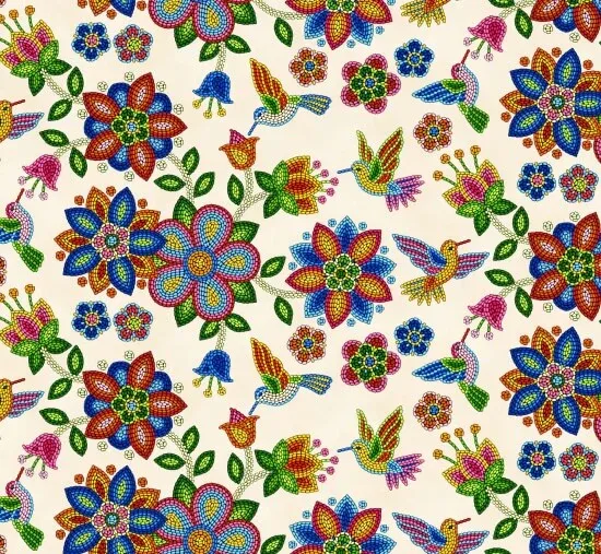 Beaded Flowers & Hummingbirds