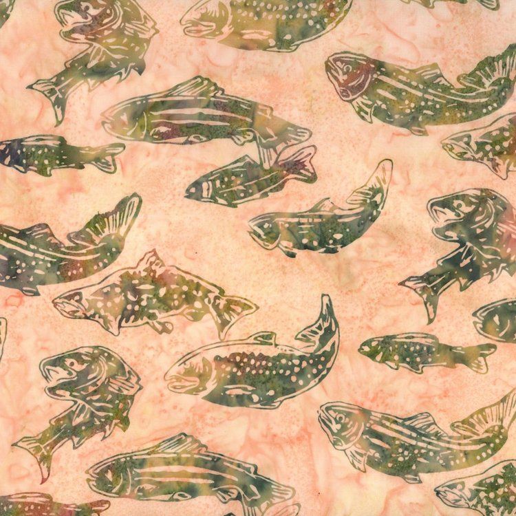 Batik Salmon Batik Salmon, Color: Dusty Peach, Precut Size: Yard