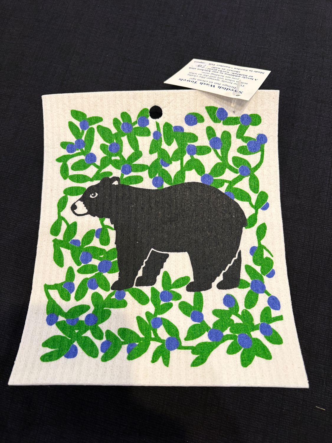 Swedish Dish Cloths, Design: Blueberry Bear
