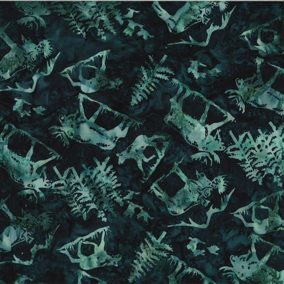 Batik Moose Toss, Color: Skipper, Precut Size: Yard