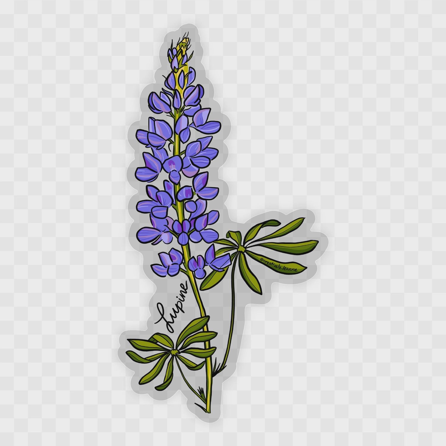 6" Wildflower Sticker: Lupine