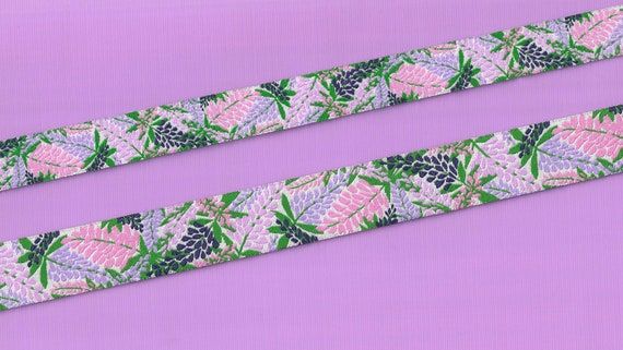 Lupine Floral Jacquard Ribbon Trim Lupine Floral Jacquard Ribbon Trim, Width: 5/8" (16mm)