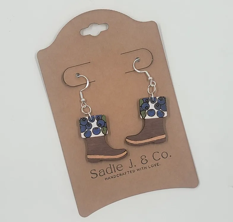 Blueberry Xtratuf-Style Dangle Earrings