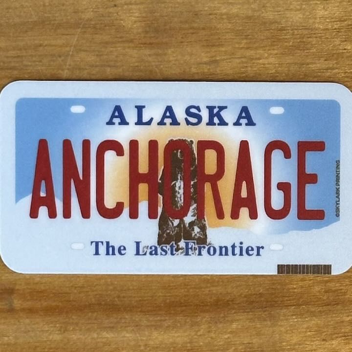 Anchorage Bear License Plate Sticker