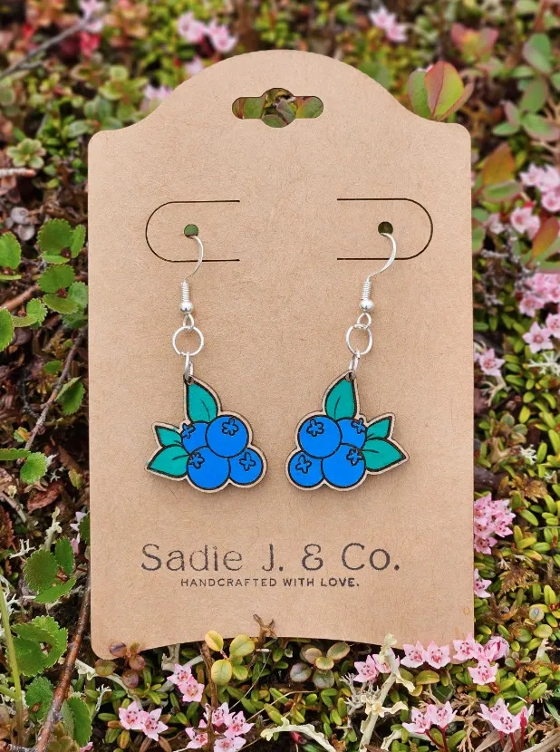 Blueberry Cluster Dangle Earrings
