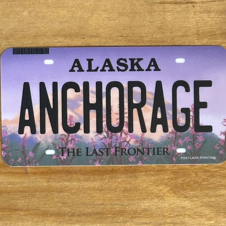 Anchorage Fireweed License Plate Sticker