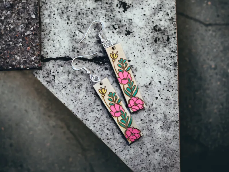 Alaskan Fireweed Dangle Earrings