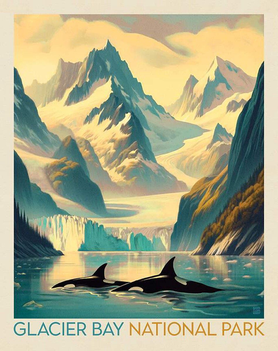 Glacier Bay National Park Poster 36" Panel