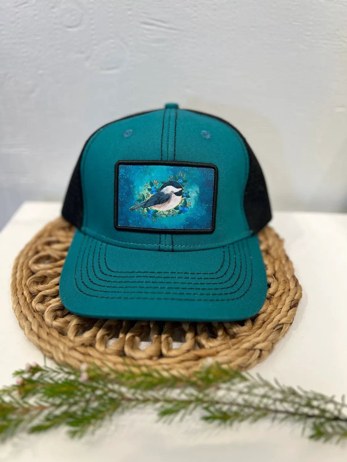 Chickadee Patch Mesh Back Hat Chickadee Patch Mesh Back Hat, Color: Teal