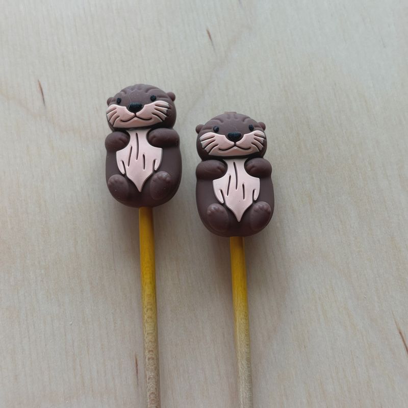 Sea Otter Knitting Needle Point Protectors