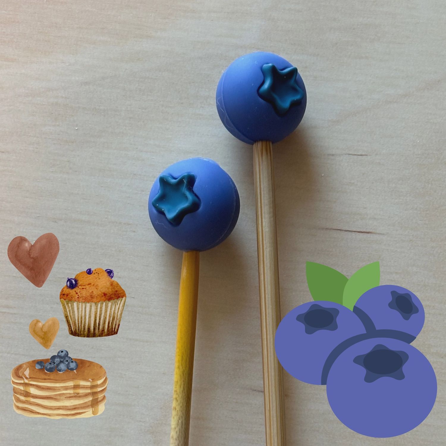 Blueberry Knitting Needle Point Protectors