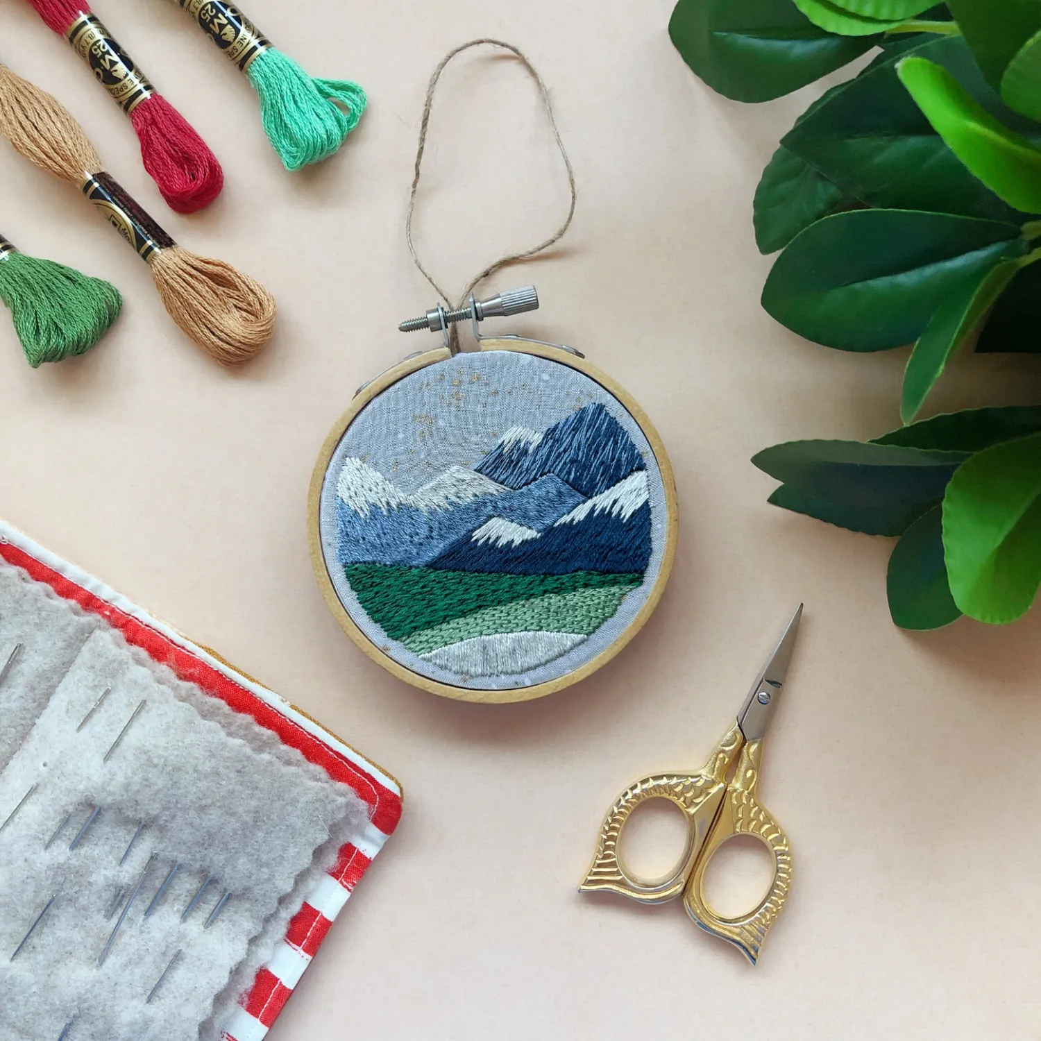 Mountains Ornament Beginner Hand Embroidery Kit