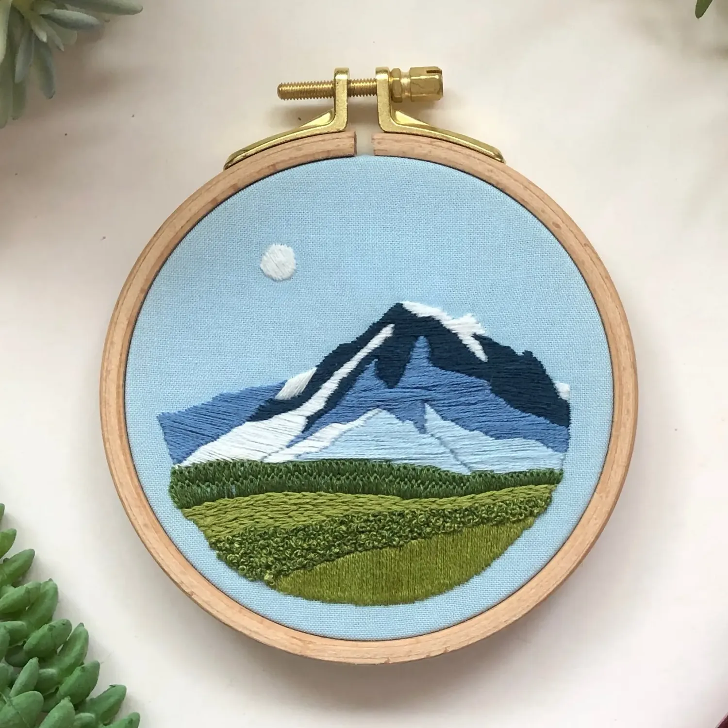 Mountain View Landscape Beginner Hand Embroidery Kit