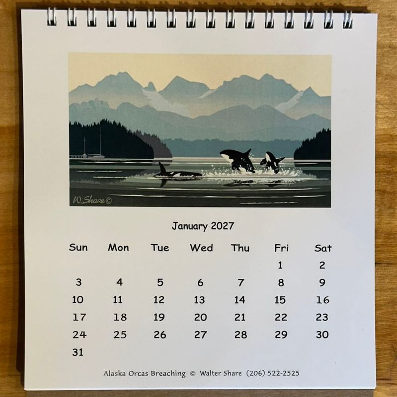 2027 Desktop Calendar: Anchorage, Denali, SE