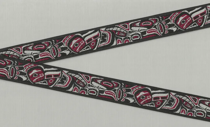 Red Tlingit Design on Black