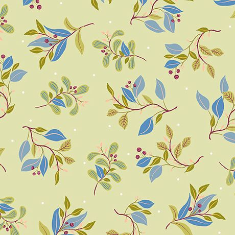 Leaf & Berry Sprigs Leaf & Berry Sprigs, Colorway: Light Green
