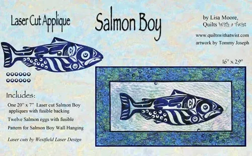 Salmon Boy Laser Cut Applique