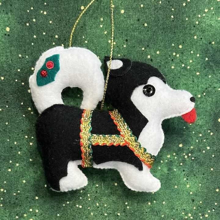 Sled Dog Felt Ornament