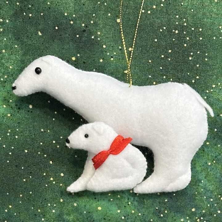 Polar Bears Felt Ornament