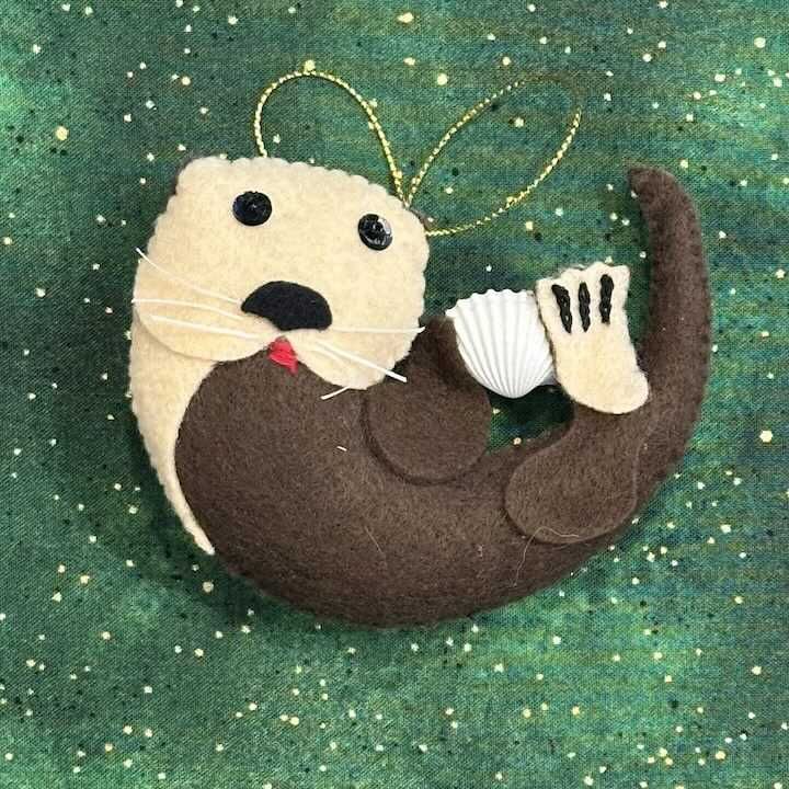 Sea Otter Felt Ornament