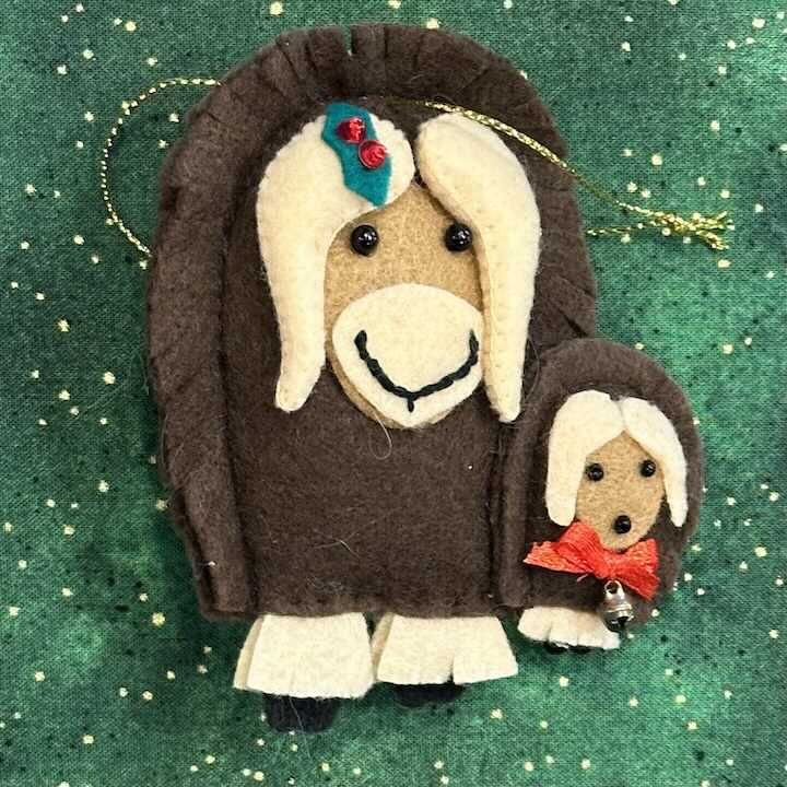 Muskox & Baby Felt Ornament