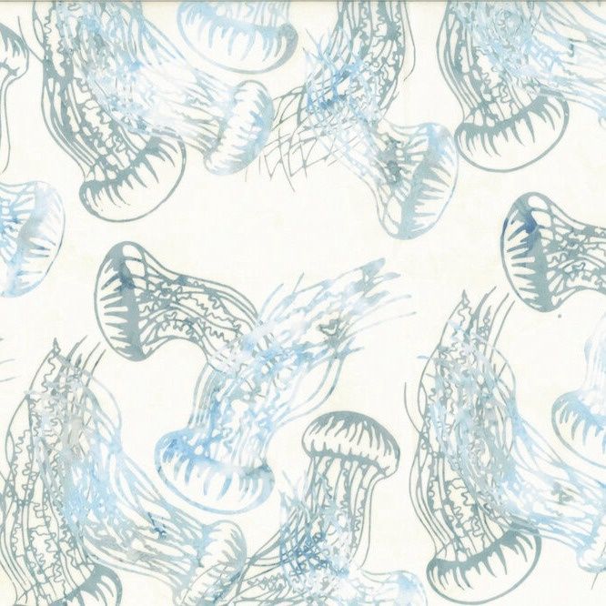 Batik Jellyfish | From the Depths, Color: Bluegrass, Precut Size: Yard
