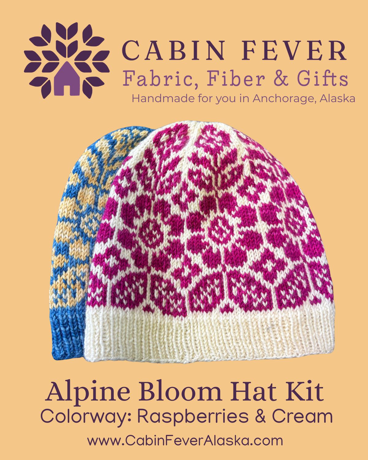 Alpine Bloom Hat Kit - Raspberries & Cream