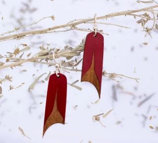Laser Cut U-Shape Earrings Laser Cut U-Shape Earrings, Color: Red