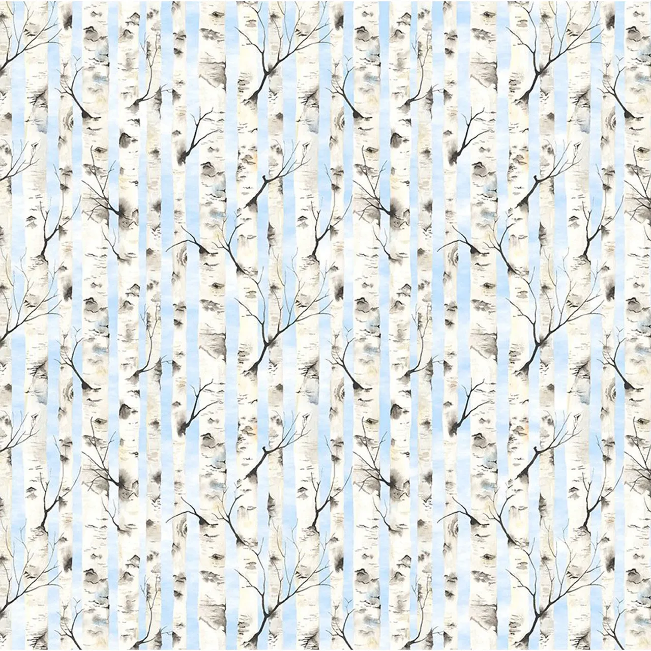 Birch Sanctuary Birch Sanctuary, Color: Light Blue, Precut Size: Yard