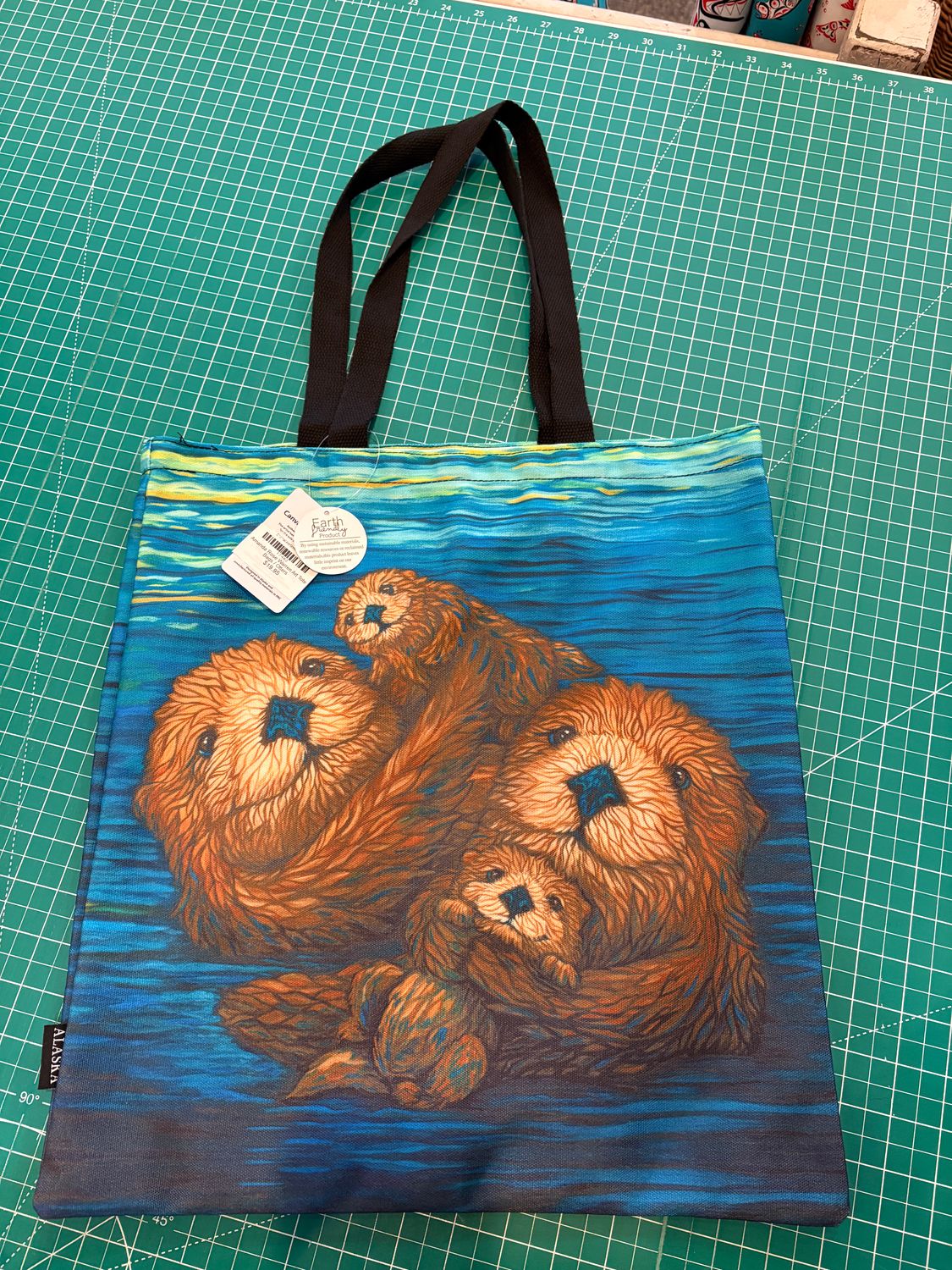 Otter Family Canvas Tote Bag