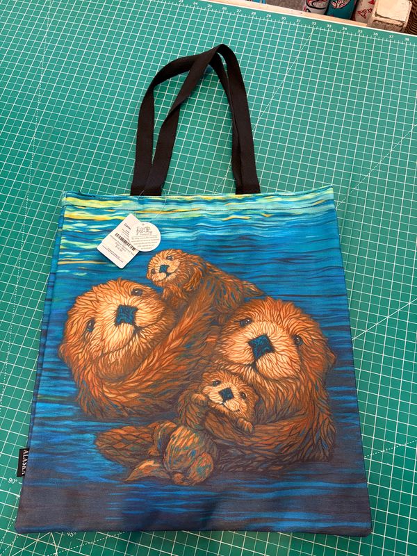 Otter Family Canvas Tote Bag