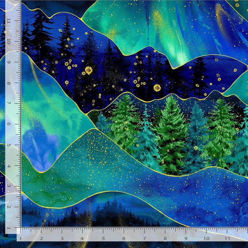 Patchwork Gilded Night Forest | Endless Sky