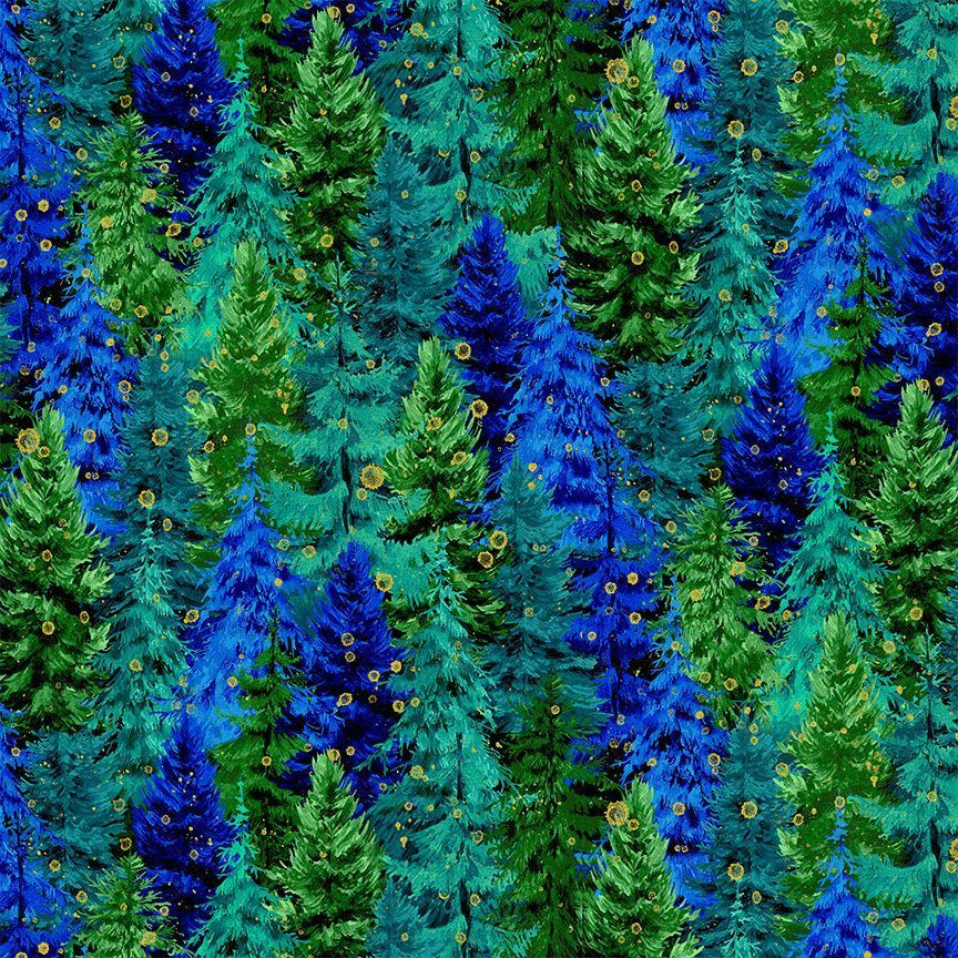 Gilded Evergreen Night Forest | Endless Sky