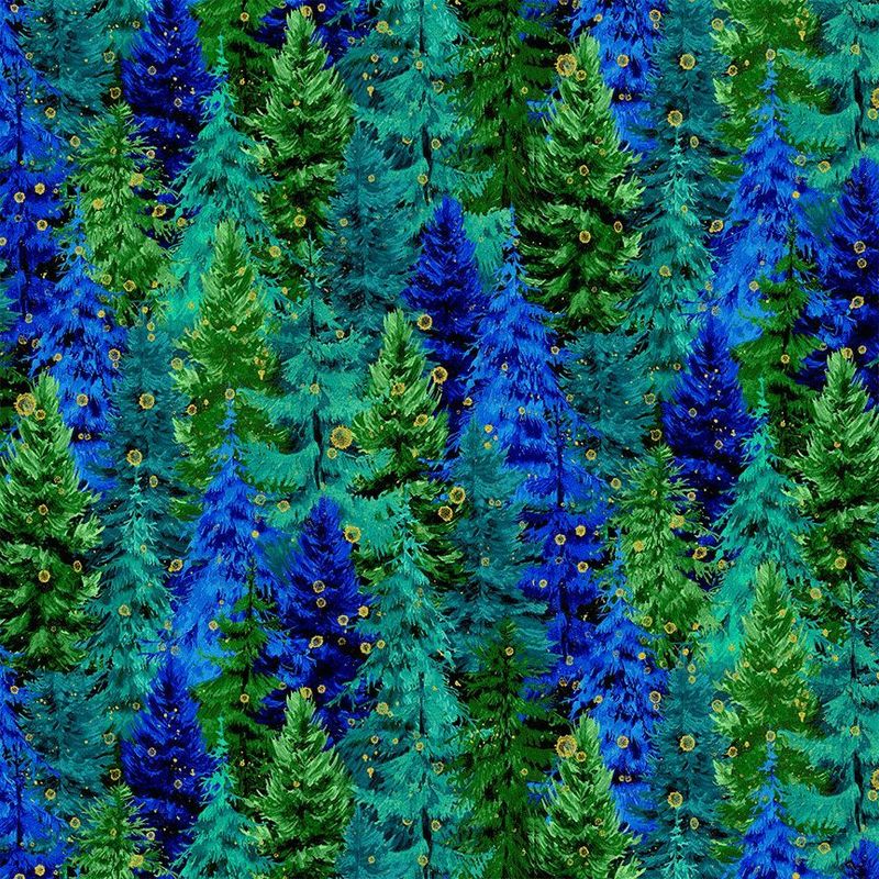 Gilded Evergreen Night Forest | Endless Sky
