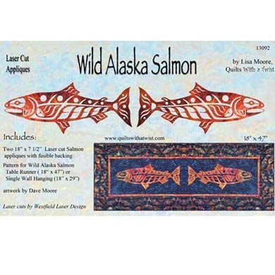 Wild Alaska Salmon Pair Laser Cut Applique