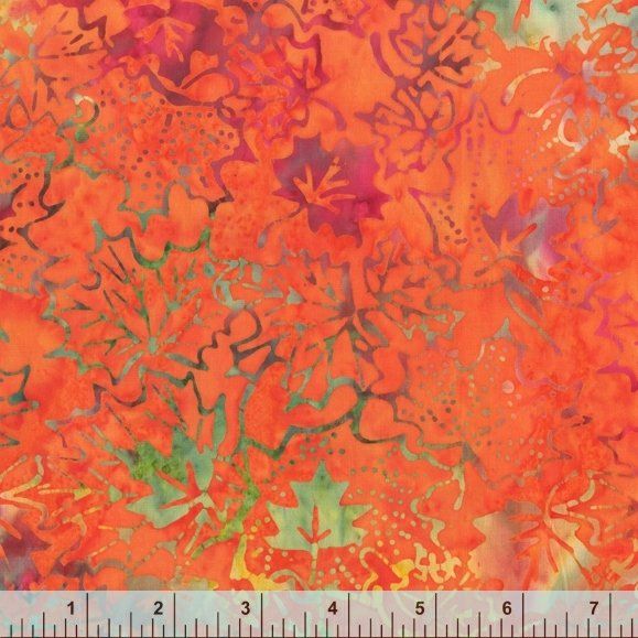 Batik Autumn Leaves Batik Autumn Leaves, Precut Size: Yard