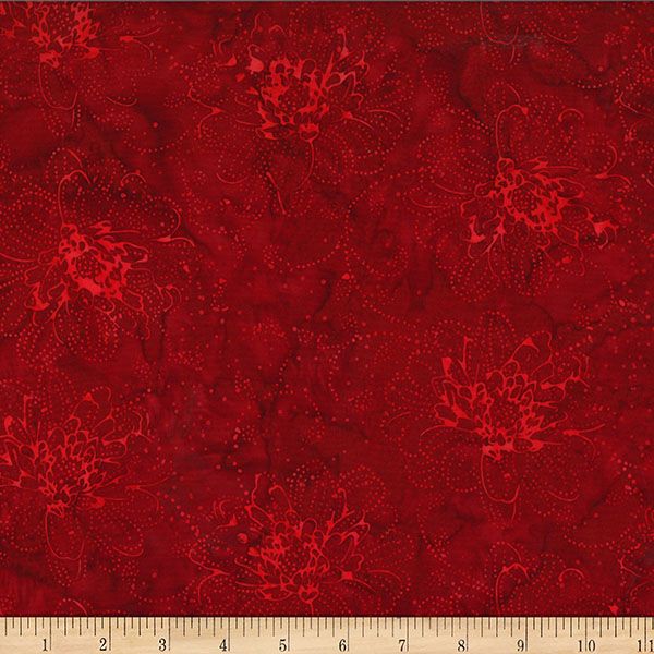 Batik Dotty Chrysanthemum Batik Dotty Chrysanthemum, Color: Scarlet, Precut Size: Yard