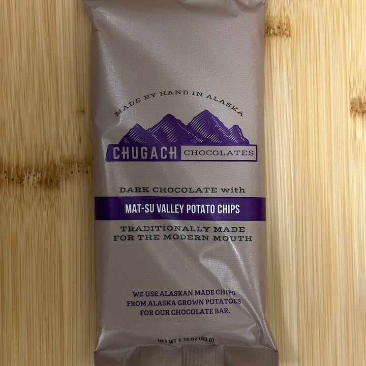 Dark Chocolate with Mat-Su Valley Potato Chips Dark Chocolate with Mat-Su Valley Potato Chips, Packaging: Single