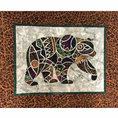 Alaska Mosaic Bear Quilt Kit with Laser Cut Fusible Applique