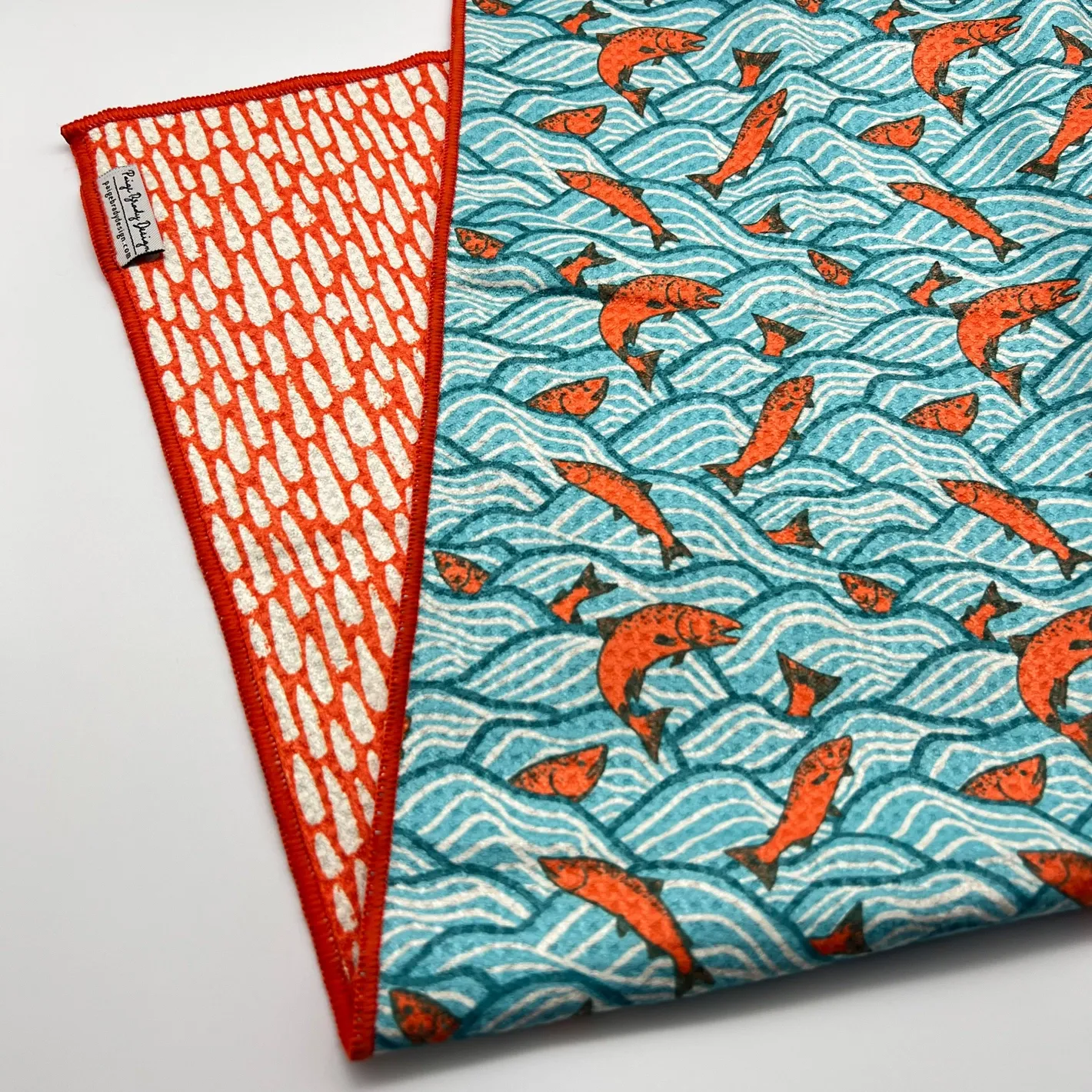 Jumping Salmon Tea Towel | Microfiber