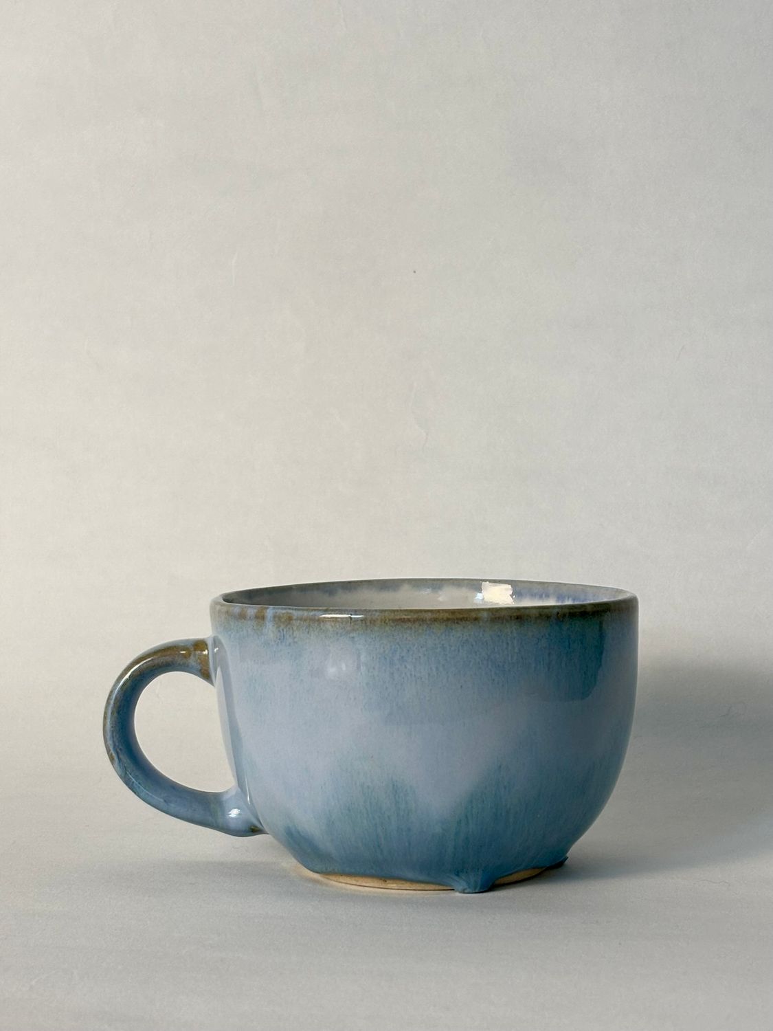Huge cappuccino mug - Two shades of blue - Soft blue and Floating blue glazes